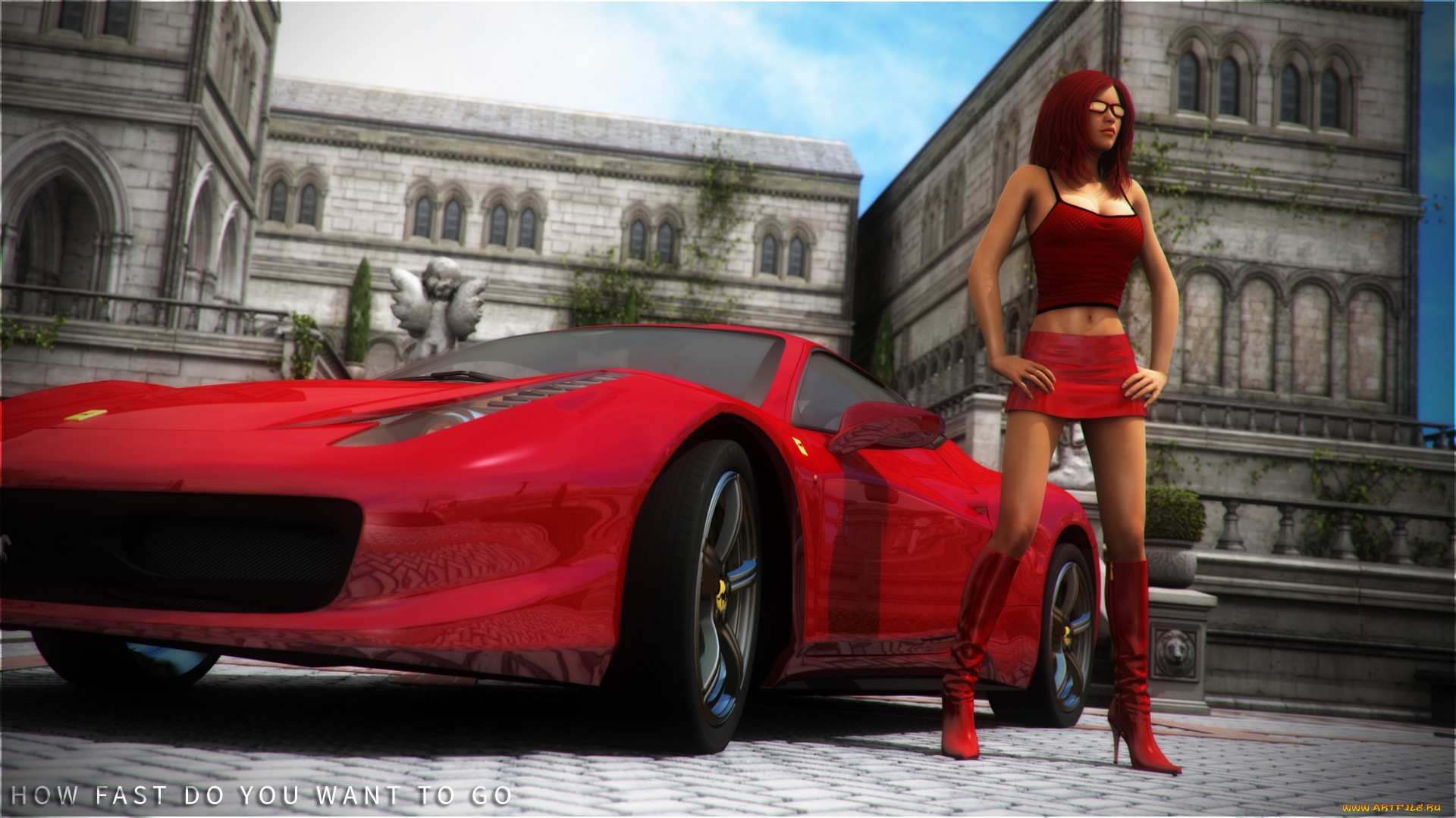 , 3d car&girl, , , , 